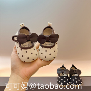 春季一岁女宝宝公主鞋软底，6-12月婴儿透气舒适婴幼儿学步鞋