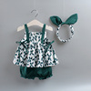 0-1-2-3岁女宝宝套装夏装一岁婴儿，背心套新生儿，韩版女童夏季套装