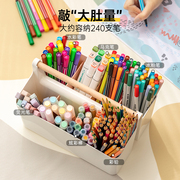 马克笔收纳盒手提大容量儿童画笔水彩铅笔文具桶学生多功能笔筒架