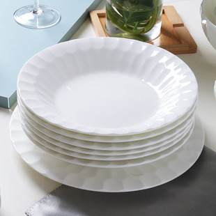 景德镇家用纯白盘子菜盘家用个性，创意陶瓷牛排盘，西餐碟子日式简约