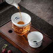 甜白瓷茶滤茶叶过滤网，超细薄胎陶瓷茶漏影青茶具配件