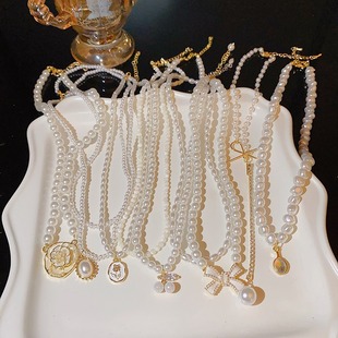 法式赫本风复古倪妮同款珍珠项链女轻奢高级感锁骨链小众气质颈链