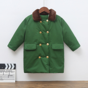 儿童棉服冬装男童军大衣童装，东北大棉袄，冬宝宝加厚军绿色棉衣网红