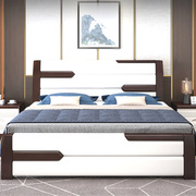 实木床双人床成人1.8米婚床主，卧床现代简约1.5米床小户型储物床