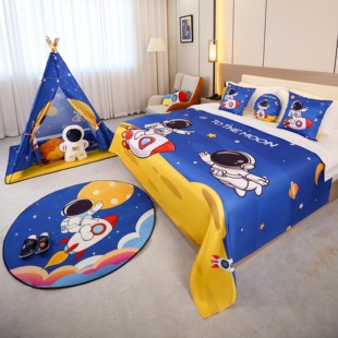 酒店宾馆亲子房床尾巾，装饰布置床盖主题度假民宿可爱儿童卡通床旗