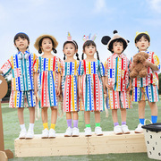 六一儿童表演服啦啦队演出服女童波点连衣裙，小学生运动会入场班服