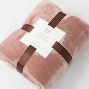 hj毛毯法兰绒加厚毯子空调，毯双人床单夏季毛巾被，纯色沙发珊瑚绒毯