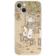日韩可爱吃货猫猫苹果15pro，iphone1514131211promax全包手机壳