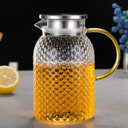 米粒锤纹玻璃冷水壶 透明家用大容量凉水壶 夏果茶凉白开水具套装