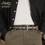 jeep吉普帆布加厚腰带，针扣男士2023百搭时尚潮流皮带牛仔裤带