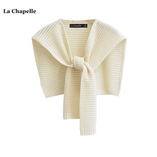 拉夏贝尔lachapelle纯色针织，镂空小披肩，女春季衬衫外搭韩版坎肩
