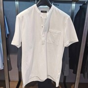 大杨创世品牌男士立领短袖衬衫，日本进口面料，泡泡纱套头式衬衫春夏