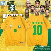 巴西队美洲杯同款球衣t恤男士短袖，内马尔库蒂尼奥足球周边t恤男