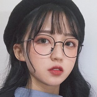 韩版复古小椭圆框，近视眼镜女文艺学生眼镜框可爱平光度数眼镜架潮
