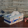 地中海风格装饰纸巾盒创意客厅，抽纸盒实木质欧式海洋风摆件蓝色