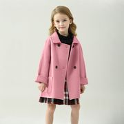 女童双面羊绒外套2023秋冬韩版洋气儿童大衣宝宝羊毛呢子风衣