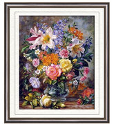 印花DMC纯棉十字绣套件客厅卧室竖版油画 威廉姆斯的花之百合