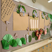 创意中式环创室内书法，国风组合墙面墙贴装饰幼儿园，学校布置手工