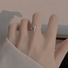 甜美爱心流苏戒指女韩版时尚个性气质S925银开口指环食指戒潮