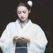 山鸟和色日式和风浴衣，复古连衣裙改良和服摄影旅拍写真白色蕾丝