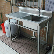 厨房洗菜盆一体柜带水槽单水槽柜龙头单位水槽加长室内单水槽洗手