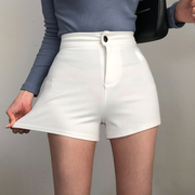 白色短裤女2022夏季高腰显瘦紧身包臀性感三分休闲外穿热裤潮