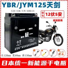 适用JYM/YBR125天天戟劲傲摩托车免维护蓄电池12V5A干电瓶