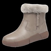 真皮厚底雪地靴女款2023年冬季皮毛一体棉鞋平底防滑保暖棉靴