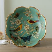 美式陶瓷水果盘摆件创意欧式果盘套装客厅茶几摆件家居装饰品果盆