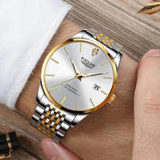 士手表品牌钢带，真钻款防水石英表精钢款简约男瑞士手表商务