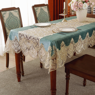 欧式餐桌布蕾丝布艺简约现代长桌，桌布奢华餐桌布，台布茶几布轻奢风