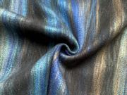 加厚廓形蓝色竖条纹渐变羊毛毡，面料大衣外套，手工包设计师布料diy