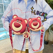 迪士尼正版草莓熊包包(熊，包包)网红少女心斜挎包，儿童洋气零钱包手机包