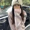 加厚版！慵懒风卡通连帽毛衣开衫女春装韩版宽松单排扣针织衫外套