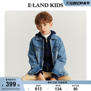 eland Kids衣恋童装2024年夏季男童时尚帅气翻领棉质牛仔外套