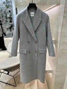 法国纯元sd羊毛大衣，22秋冬法式毛呢，双排扣中长外套sfpou00503