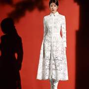 越南小众2024夏季白色水溶蕾丝连衣裙小礼服裙设计感伴娘基本款