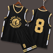 黑金色儿童球衣篮球男孩定制小学生运动比赛训练队服女童男童背心