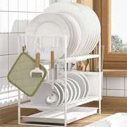 厨房窄款碗碟沥水架小尺寸，免安装台面窗台碗盘，收纳置物架放碗筷架