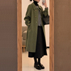 今年流行高级感绿色呢子，大衣女秋冬韩版小个子中长款毛呢外套
