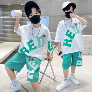 儿童夏装男童套装夏季洋气童装，中大童2024年韩版休闲宽松潮装