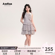 夏季aooraa原创设计海盐玫瑰”多层下摆连衣裙