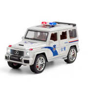124奔驰g63合金汽车模型，回力声光越野警车，儿童玩具摆件澄海