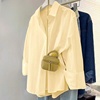 轻奢高档纯棉衬衫，上衣女2024年春装奶黄色，长袖上衣衬衣外套