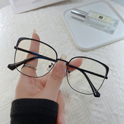 网红金属光学眼镜复古眼镜架，超轻眼镜蓝膜平光眼镜，可配镜