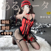 性感吊带连衣裙暗黑恶魔透视柔纱短裙制服万圣节辣妹套装诱惑红衣
