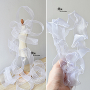 波浪欧根纱可塑性钢丝花边辅料，裙子领口边任意肌理，造型娃衣薄面料