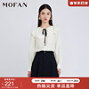 mofan摩凡娃娃领雪纺衬衫女2023秋款白色飘带，设计感休闲衬衣显瘦