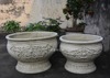 欧式风格陶艺花器 粗陶做旧透气陶盆 庭院花园复古大圆口花盆