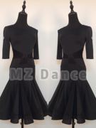 MZDanceL-23成人女士拉丁舞裙院校艺考修身包臀超大摆连衣裙